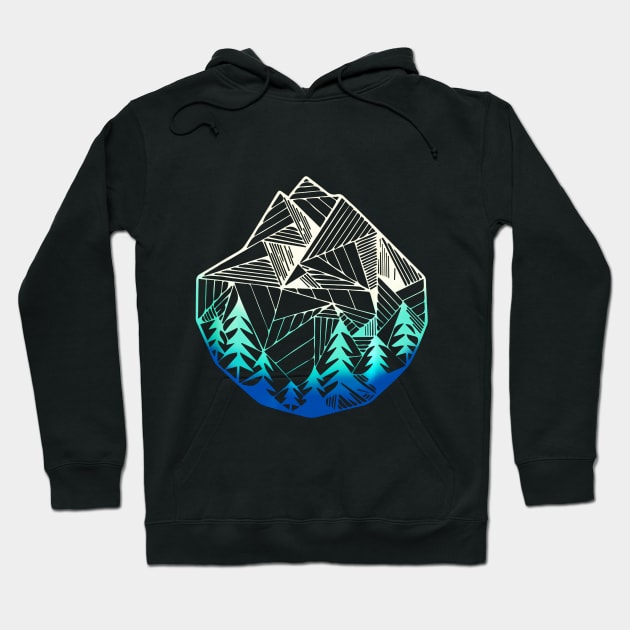 Minimal Mountains Outdoor Hiking Hoodie by Jipan